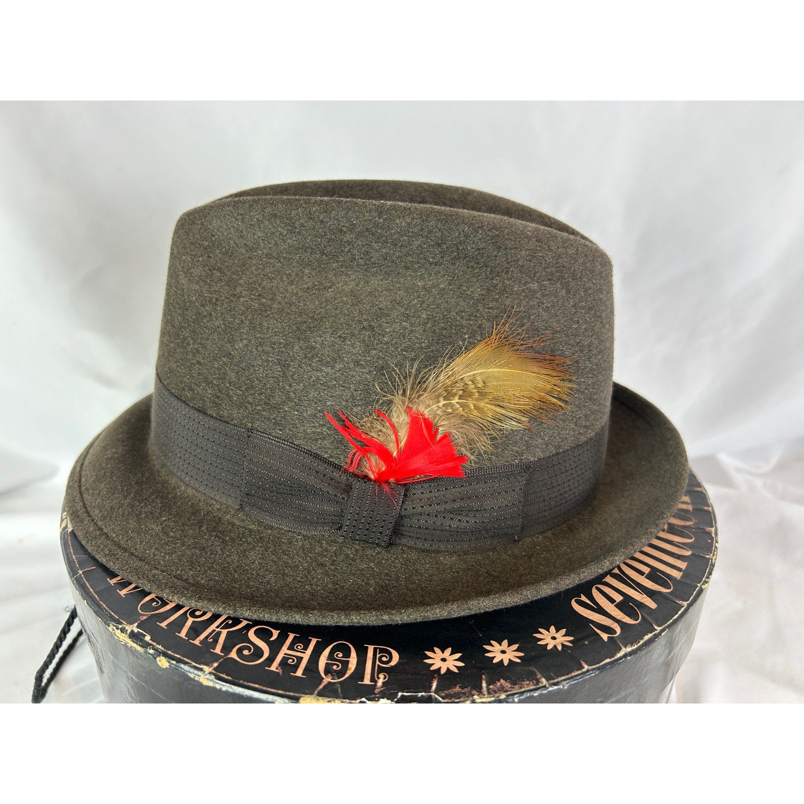 Dobbs Fifteen Brown Fur Felt Fedora Hat 7 1/4 With Box Vintage