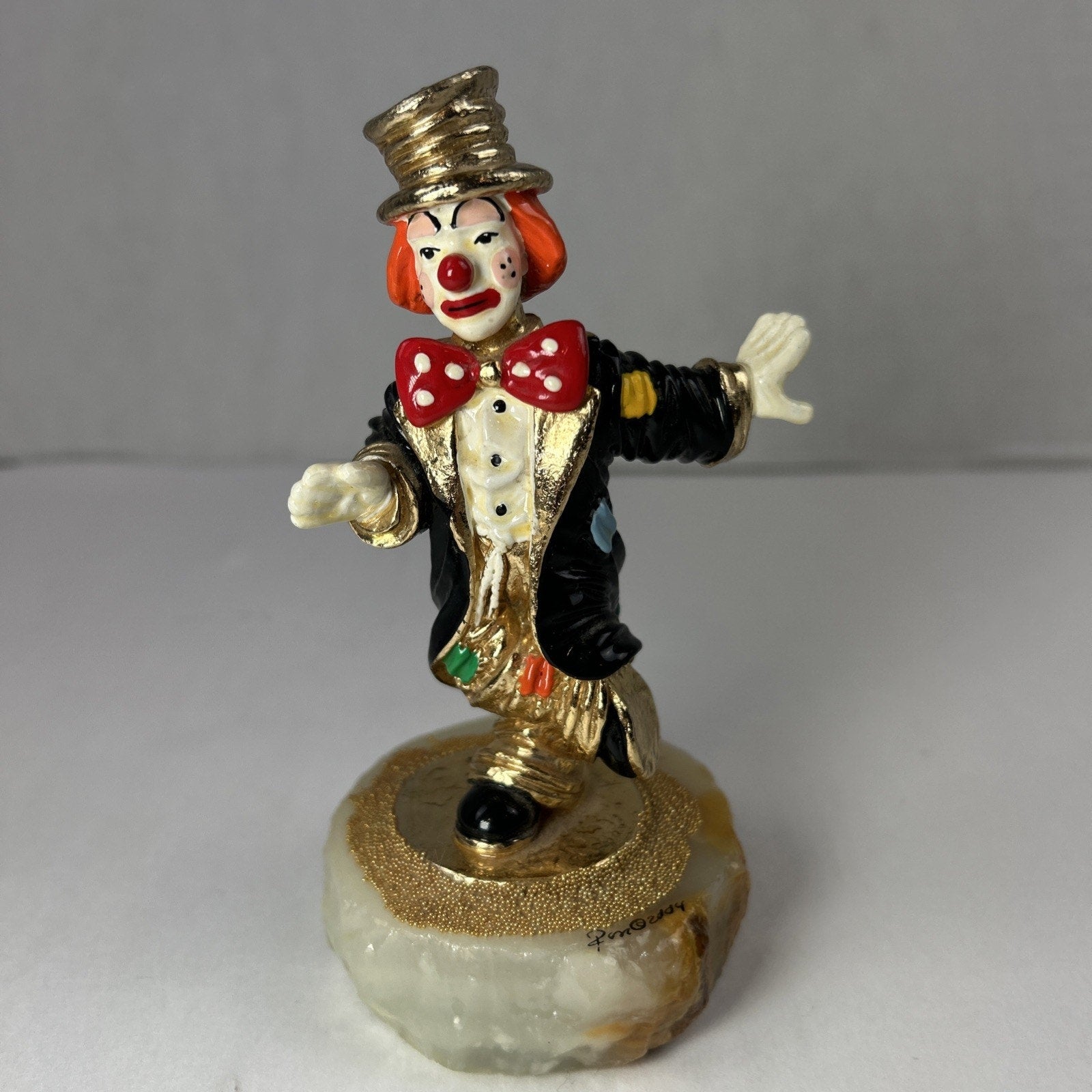 Ron Lee Clown Hobo Dancing In Top Hat Chip Off Old Block Sculpture 1994