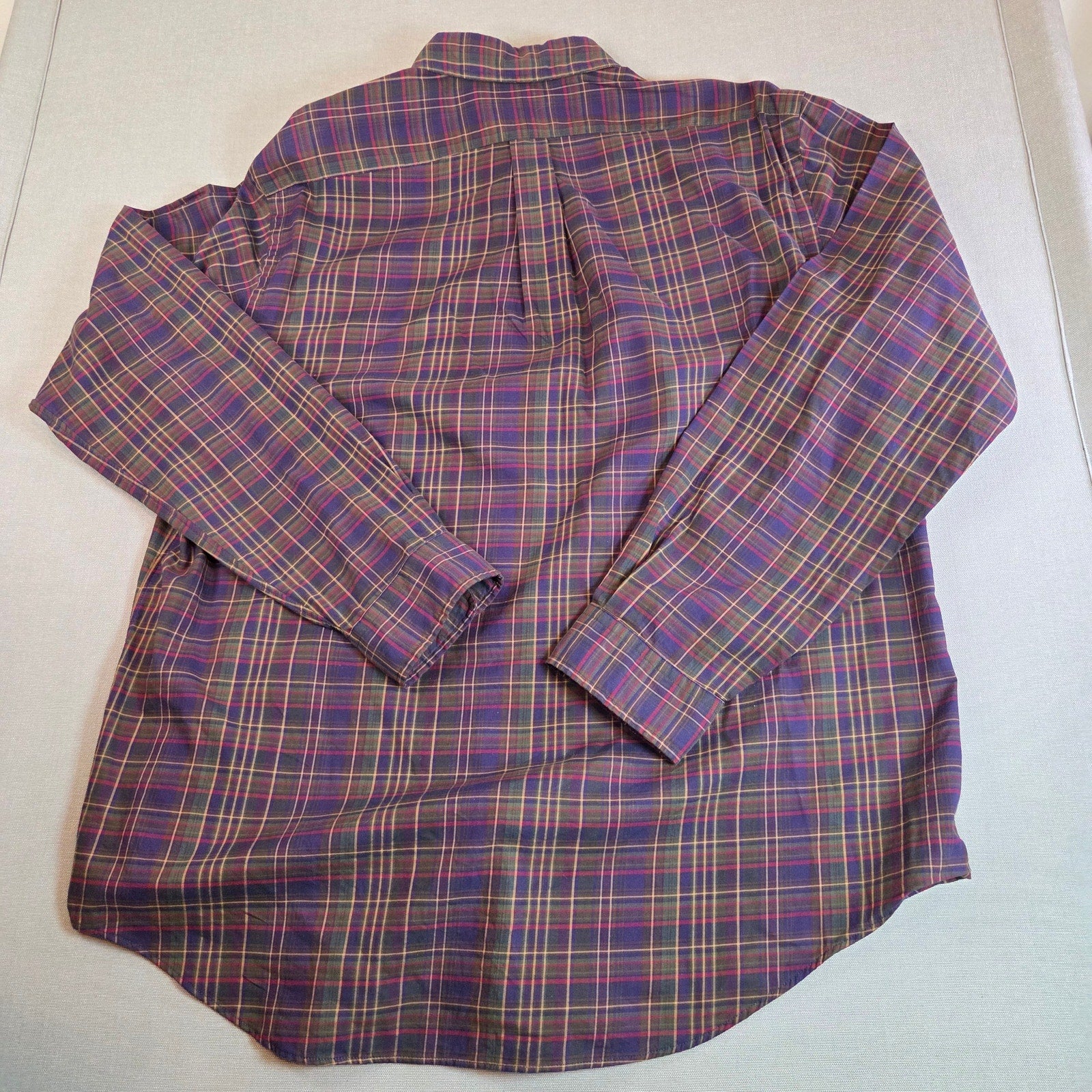Ralph Lauren Polo XL Plaid Button Down Shirt Long Sleeve Cotton Made India