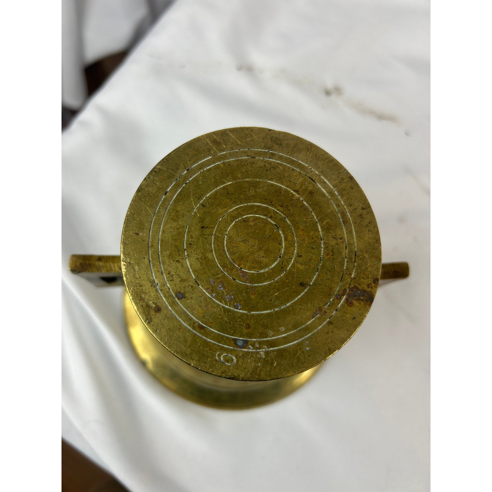 Vintage Brass Mortar and Pestle Apothecary Pharmacy Herb Spice Grinder- numbered
