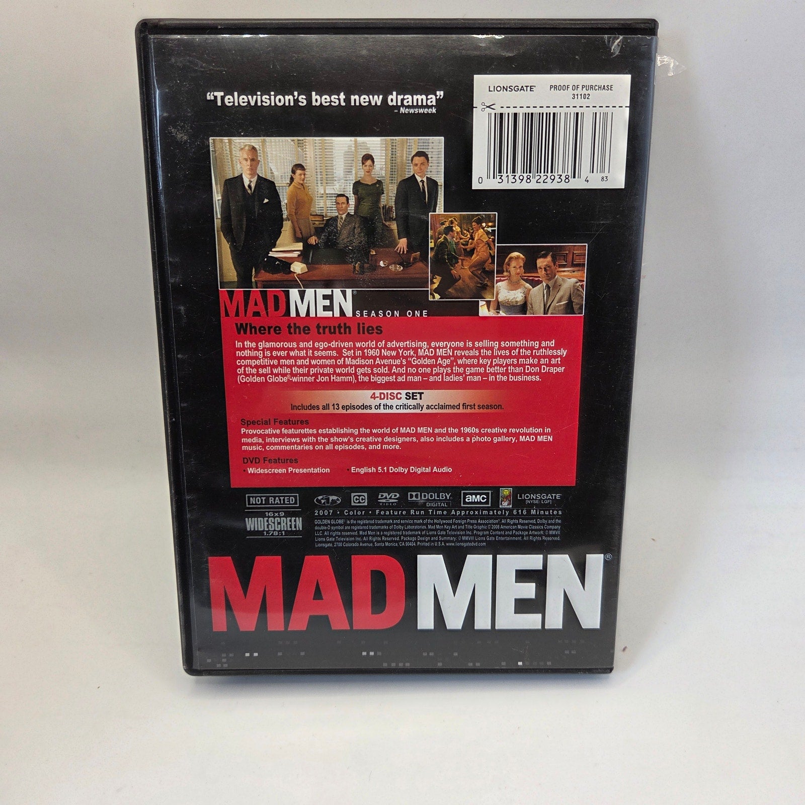 Mad Men Complete Seasons 1 2 3 4 5 DVD Collection Lot AMC Lionsgate