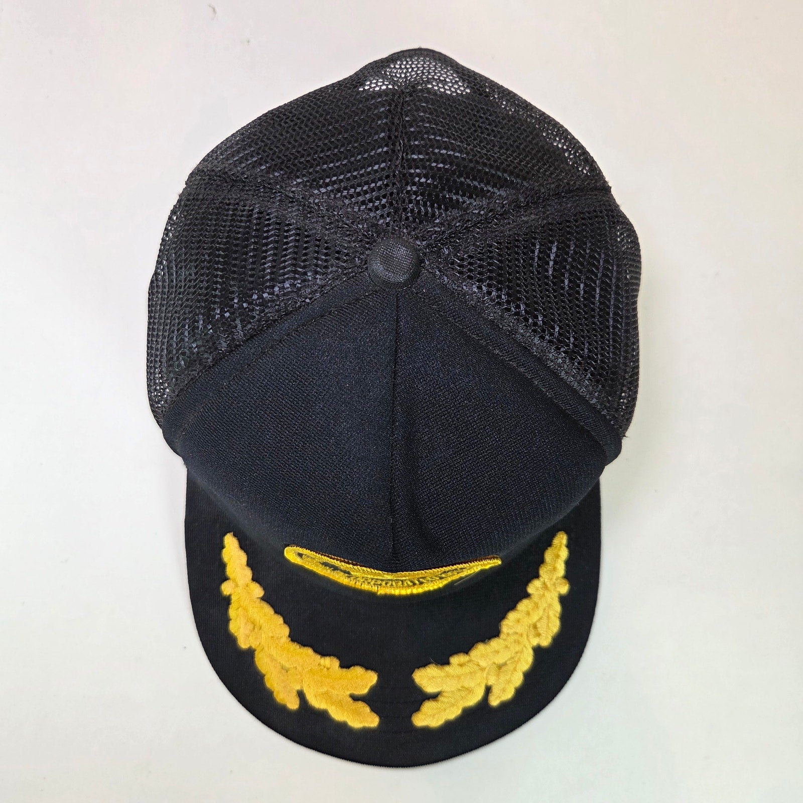 Vintage NRA Eagle Logo Trucker Hat Gold Oak Leaf Snapback Cap Rare 80s