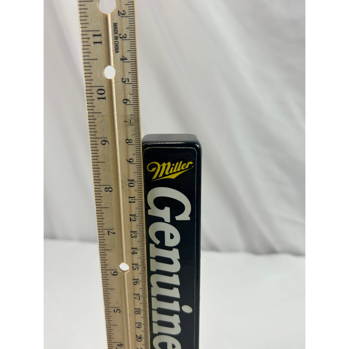 Vintage Miller Genuine Draft MGD Black 4 Sided Wood Beer Tap Handle 9 Inch