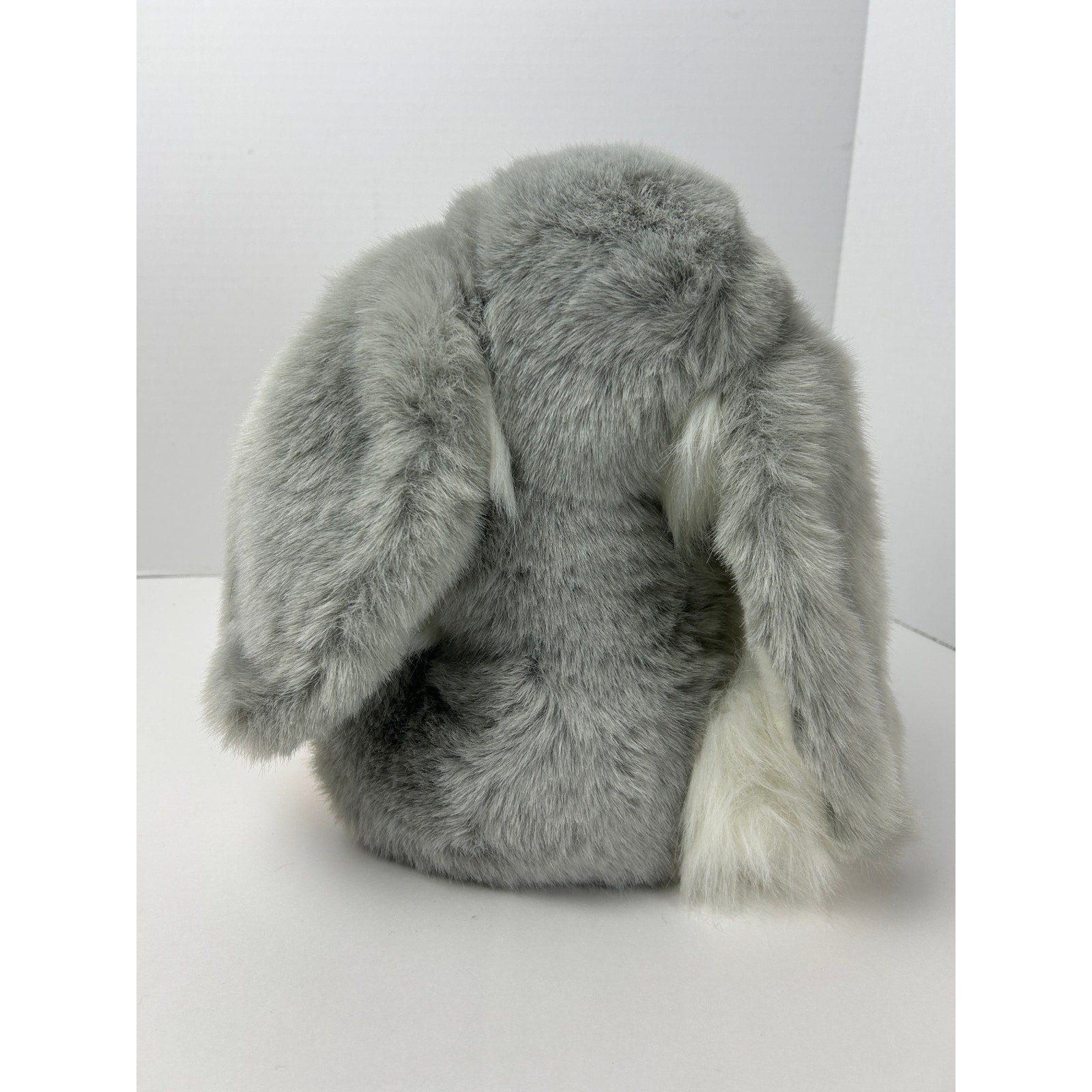 Aurora Plush Easter Bunny Gray Rabbit Holding Carrot Stuffed Animal