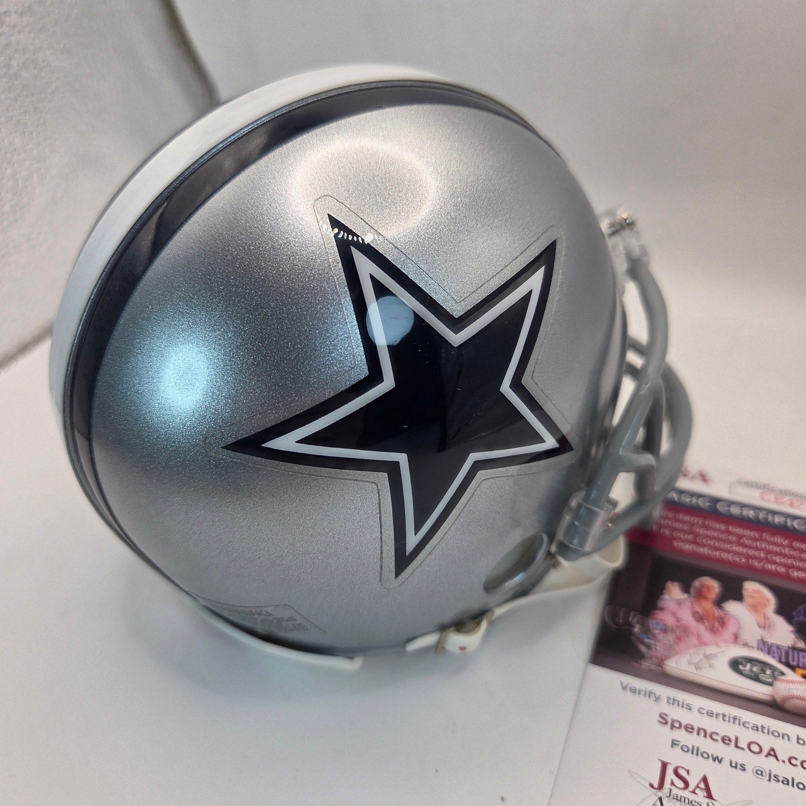 Dallas Cowboys Mini Helmet Troy Aikman Autographed w/ JSA COA