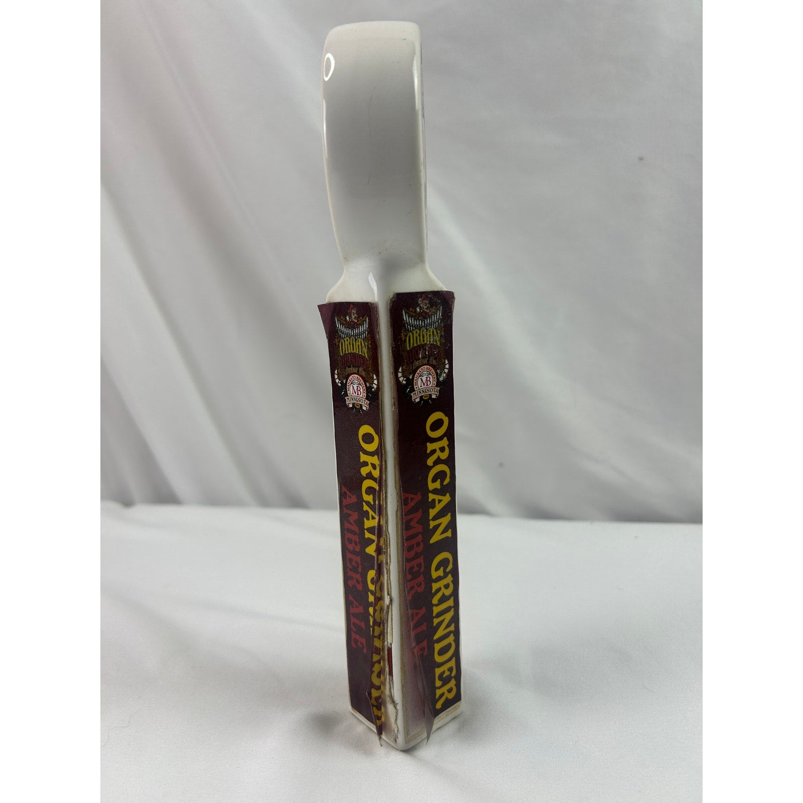 Mankato Brewery Organ Grinder Amber Ale Ceramic Beer Tap Handle Minnesota