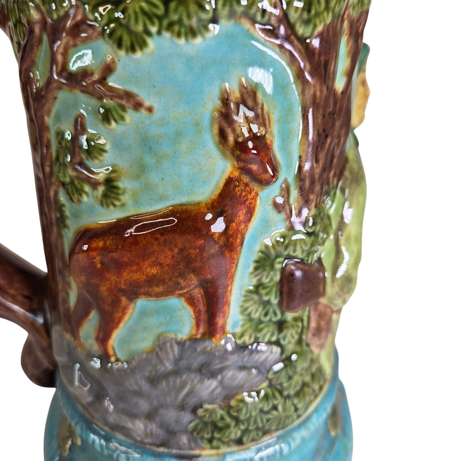 Hand‑Signed “By Mimi 1976” Ceramic Stein – Standing & Seated Figures Lid