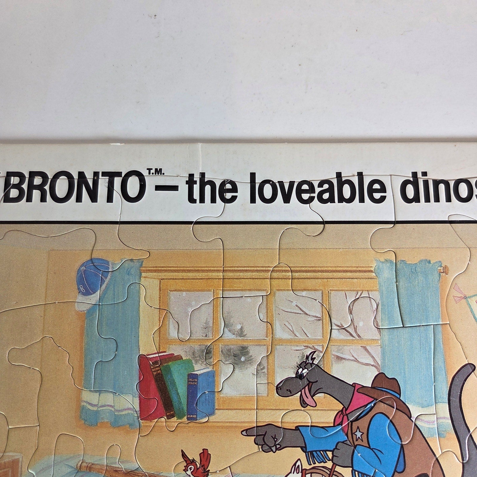 Vintage 1985 Bronto the Loveable Dinosaur Tray Puzzle No.112 Kids 15x12