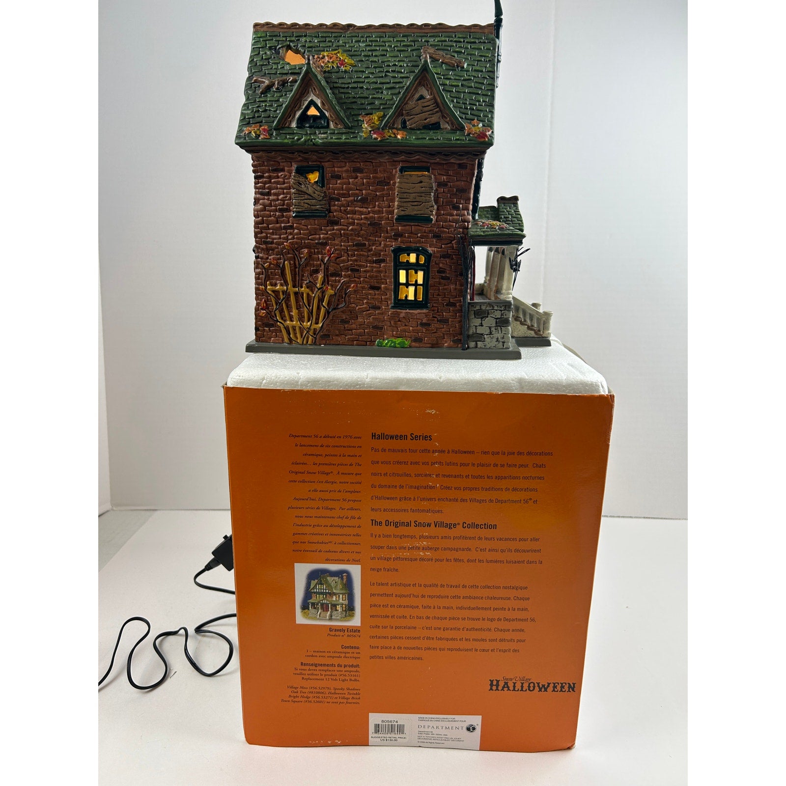 Dept 56 Gravely Estate 805674 Snow Village Halloween Lighted House Retired