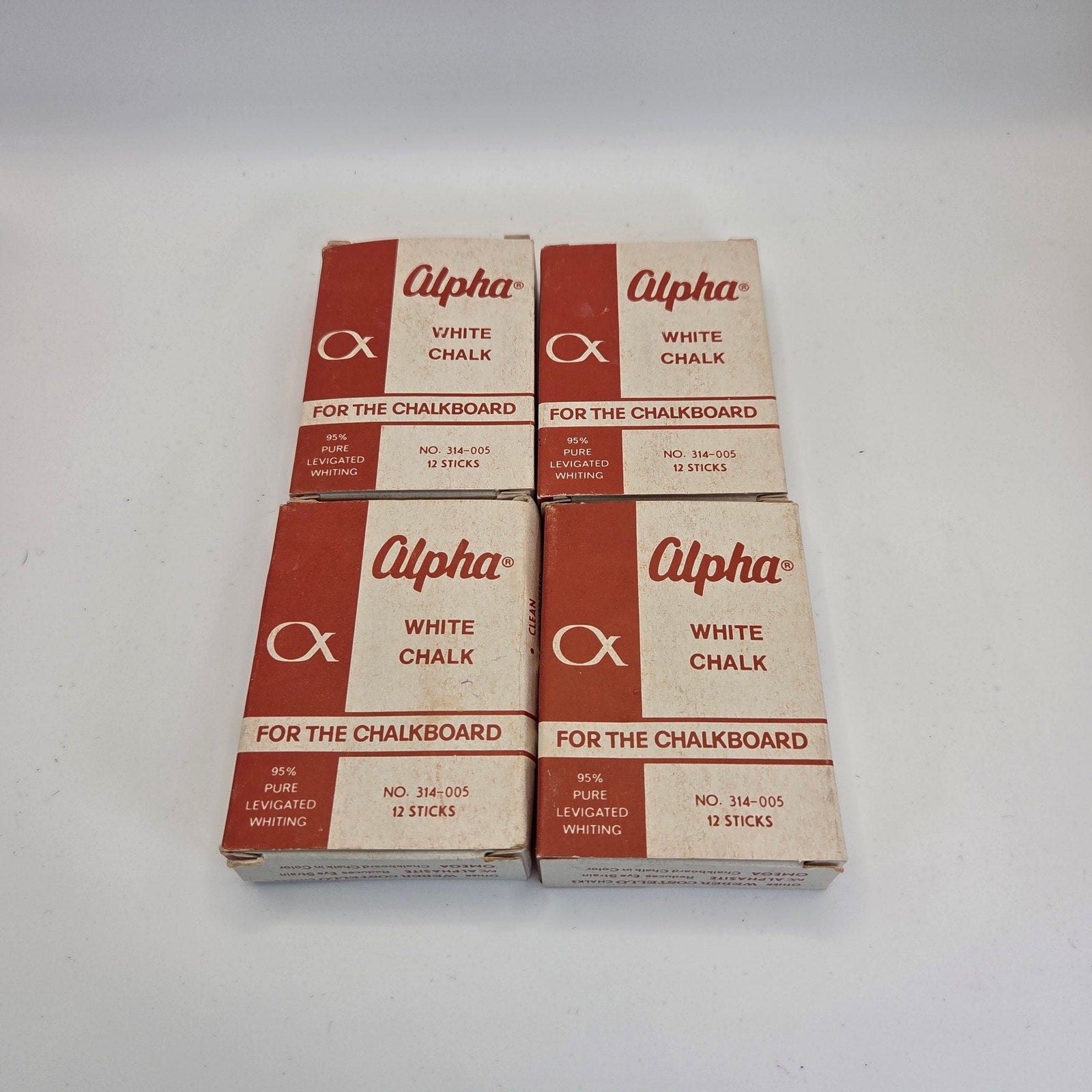 Vintage Chalkboard Chalk Lot – Alpha & Weber Costello Israel – 4 Boxes Unused