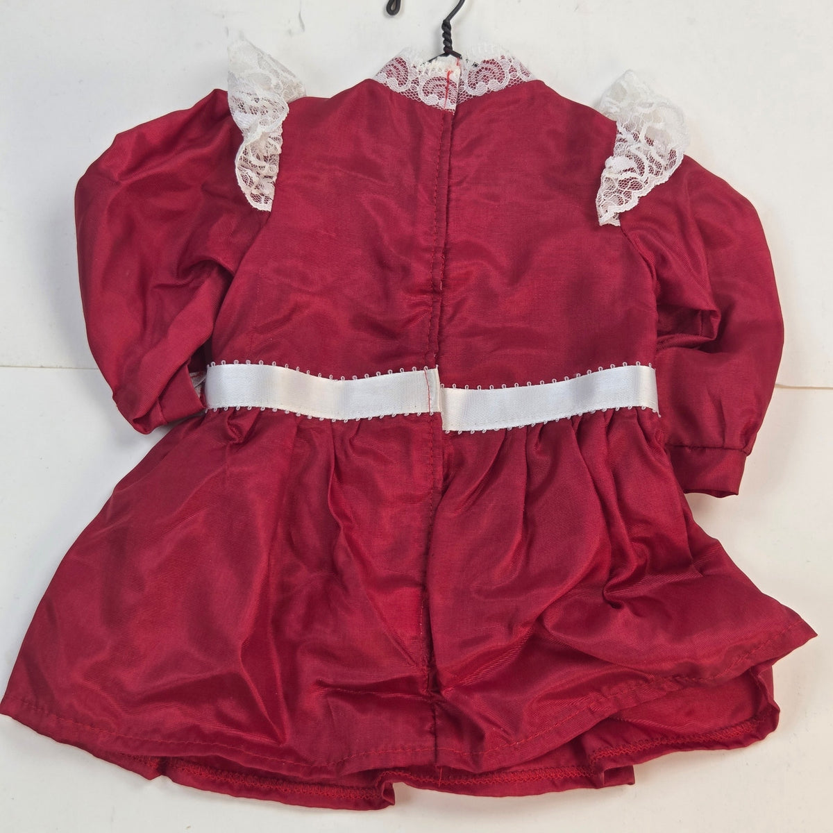 Pleasant Company Samantha Cranberry Party Dress 1986 West Germany Heart Lace