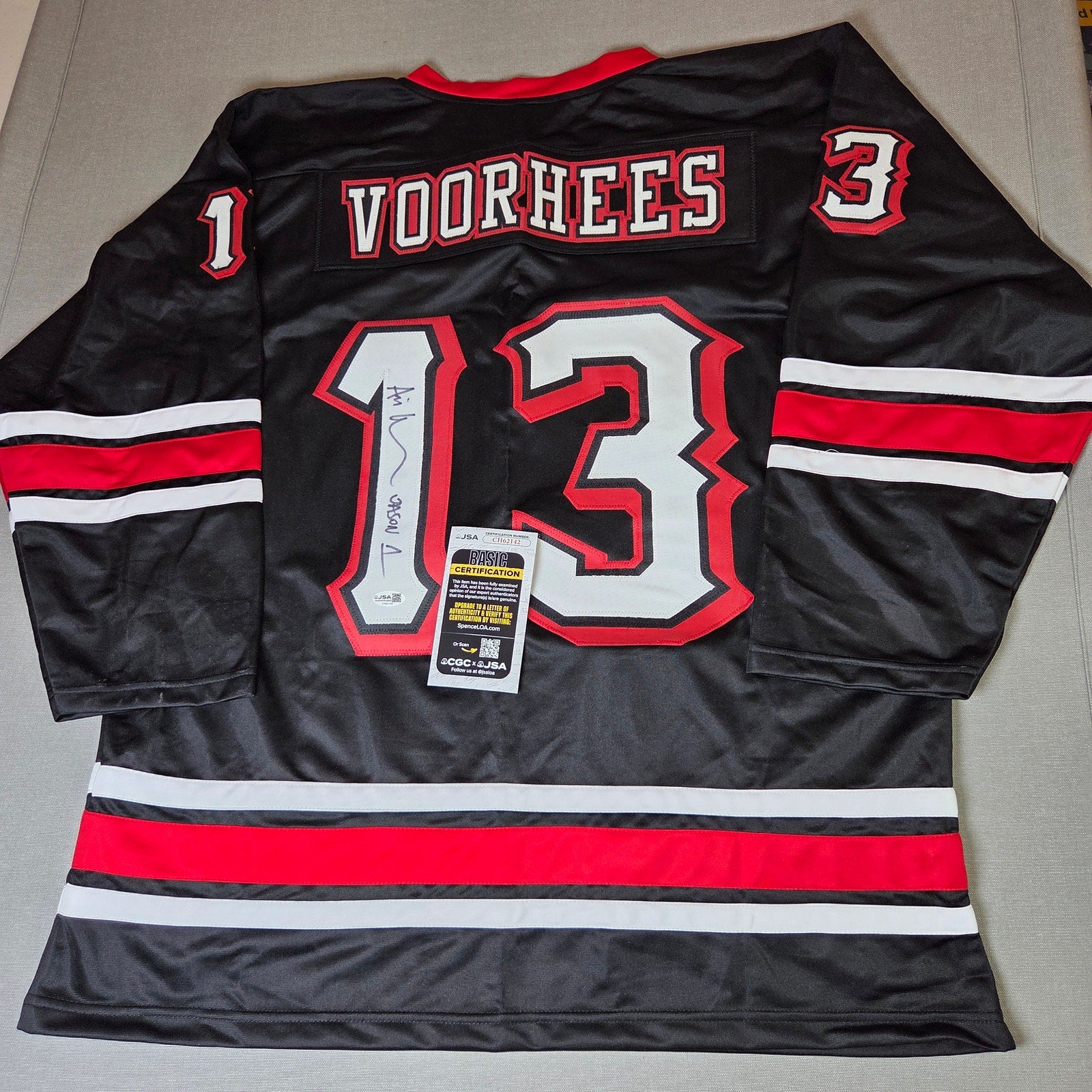 Ari Lehman Signed Jason Voorhees 13 Custom Horror Hockey Jersey JSA COA