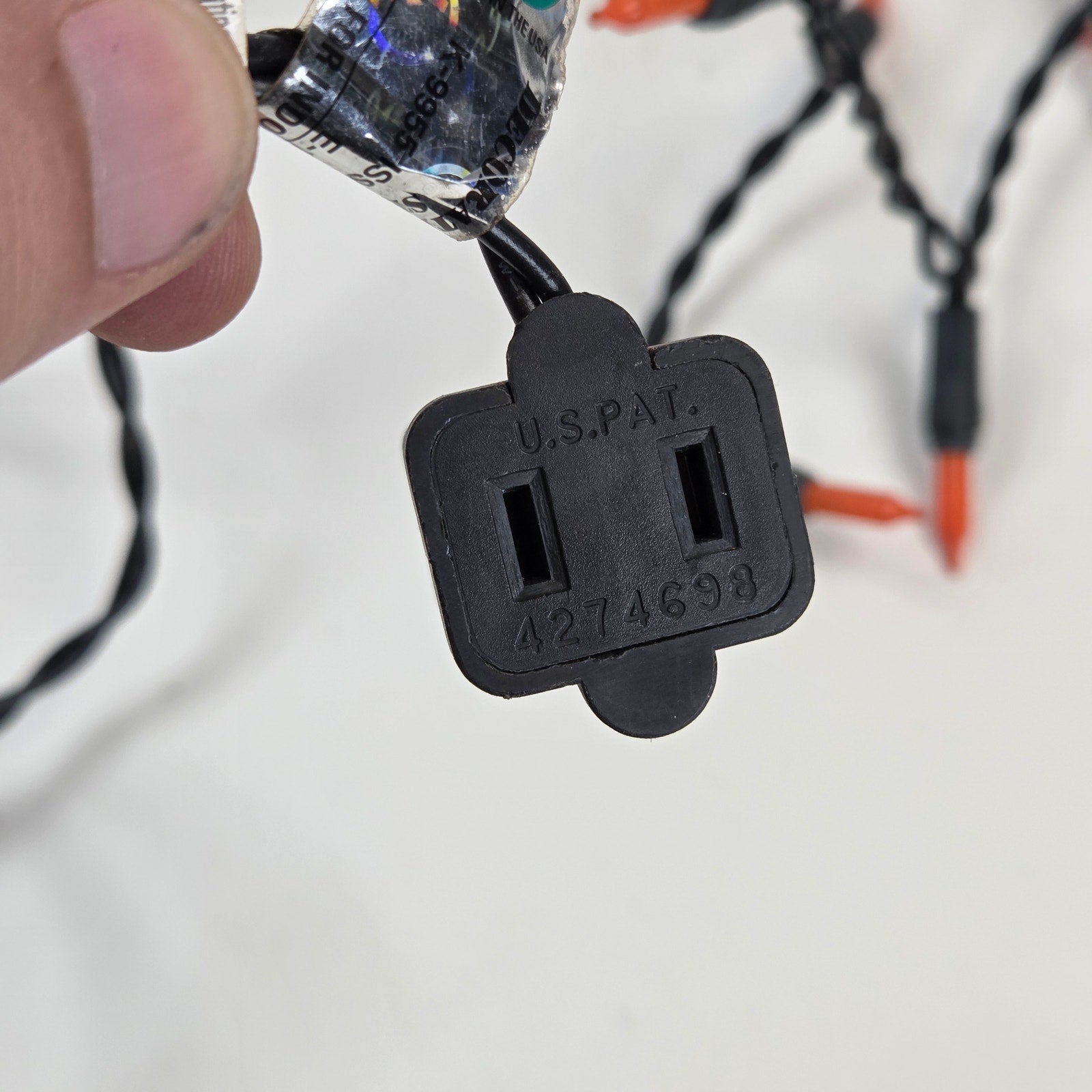Halloween Orange Mini Icicle Cascade String Lights Tested Working Black Wire