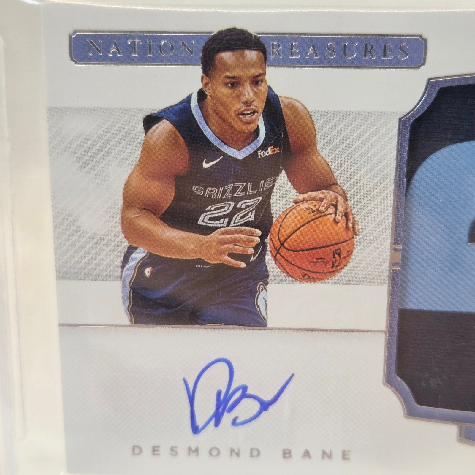 2020-21 National Treasures Desmond Bane RPA /75 Patch Auto BGS 9 Auto 10 Rookie