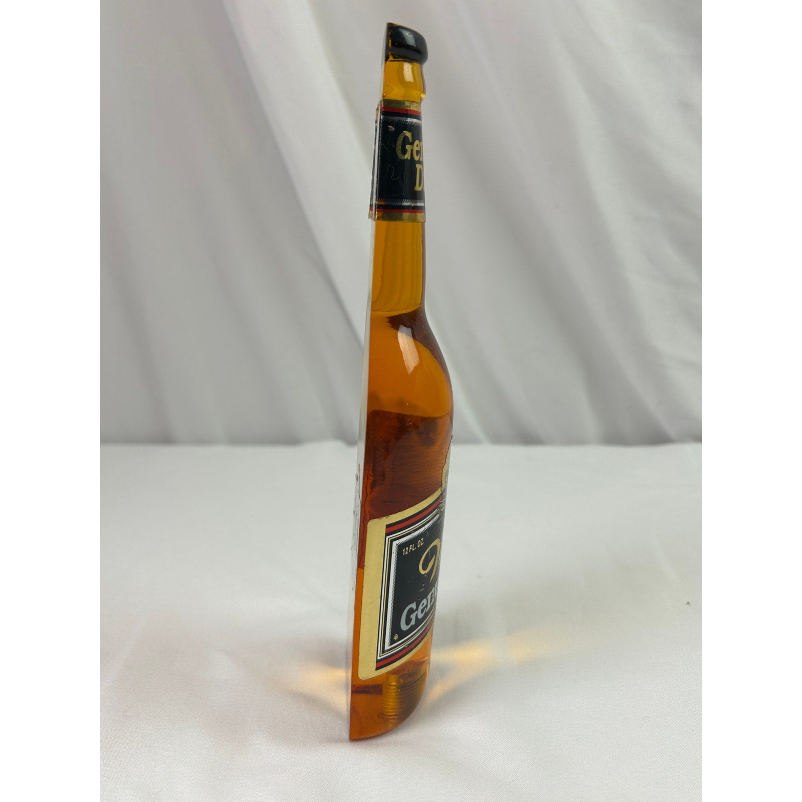 Vintage Miller Genuine Draft MGD Beer Tap Handle Acrylic Half Bottle 9 Inch