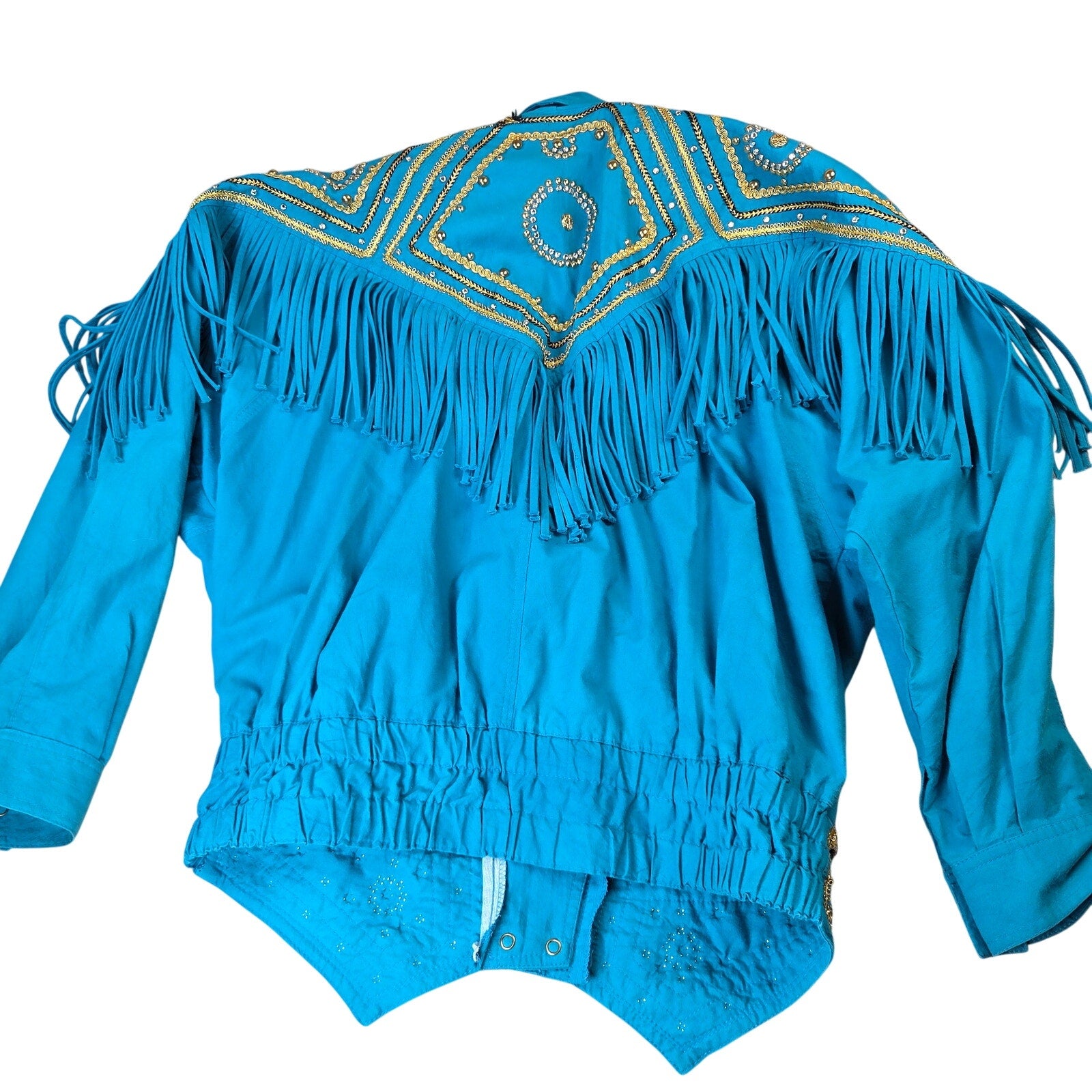 Varda Garfinkel Vintage 80s Western Fringe Beaded Rodeo Jacket Women's L