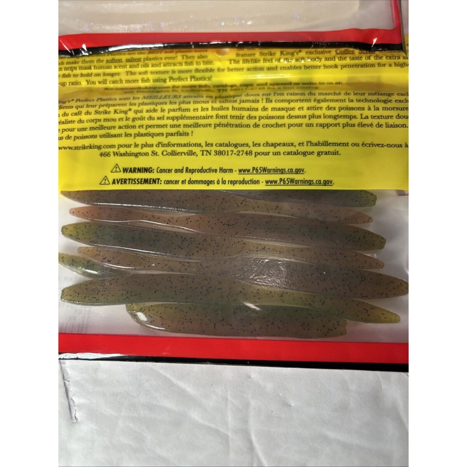 Strike King KVD Perfect Plastics with Coffee Scent and Salt Mixed Lot Of 4