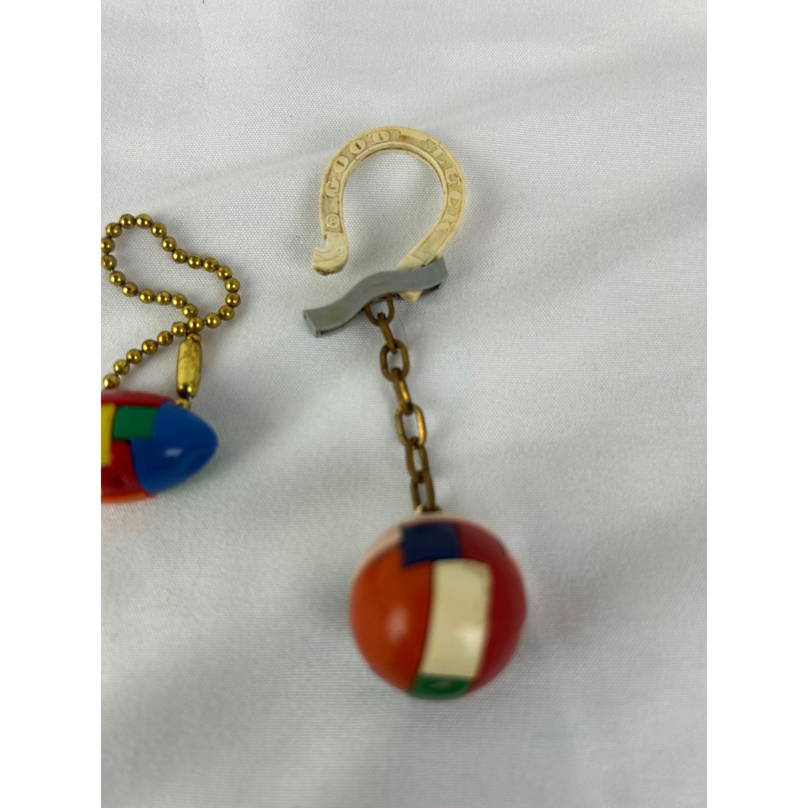 Vintage 1950s Sports Game Puzzle Keychain Lot Football Bowling Toys