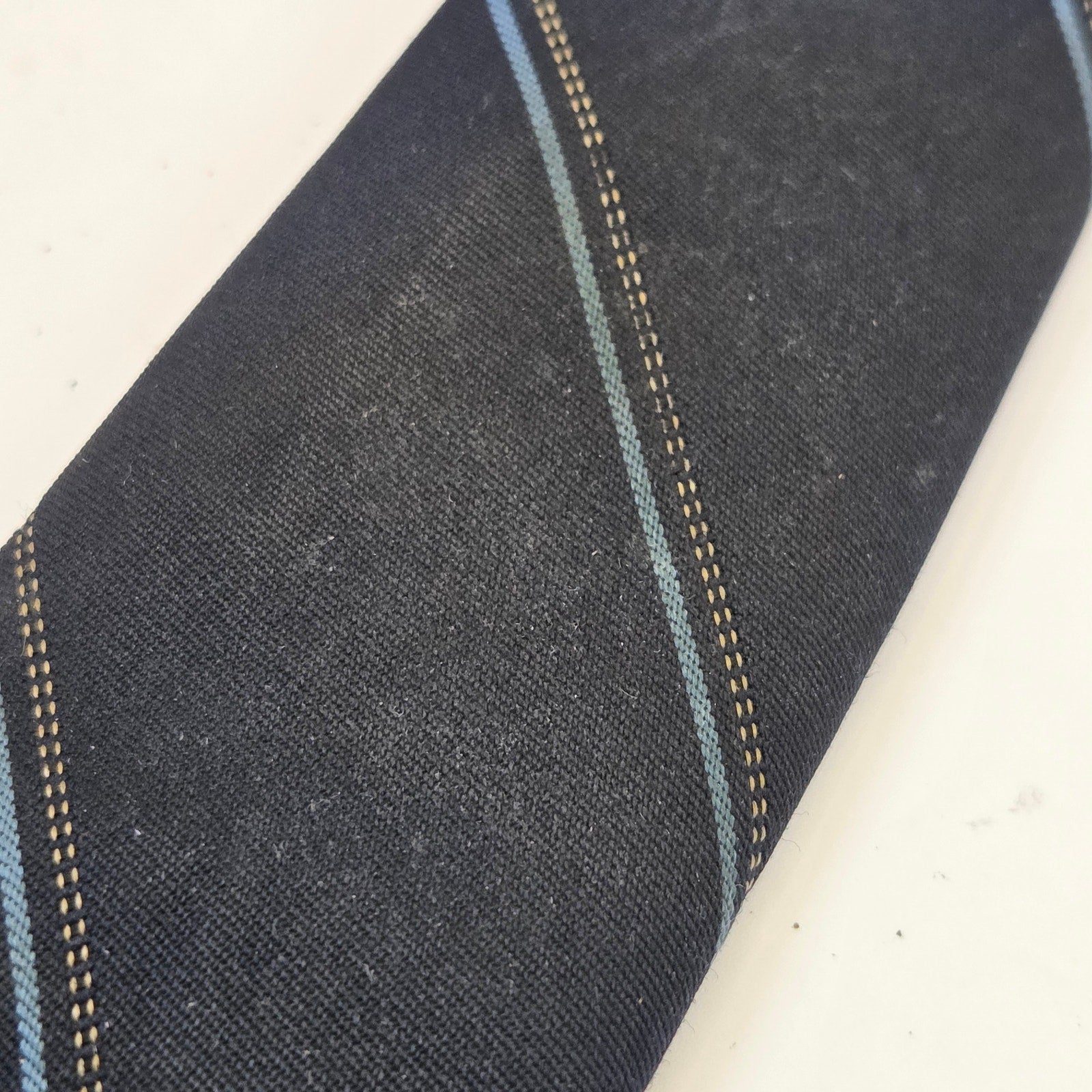 Vintage Yves Saint Laurent YSL Striped Necktie Embroidered Logo 56" x 3"