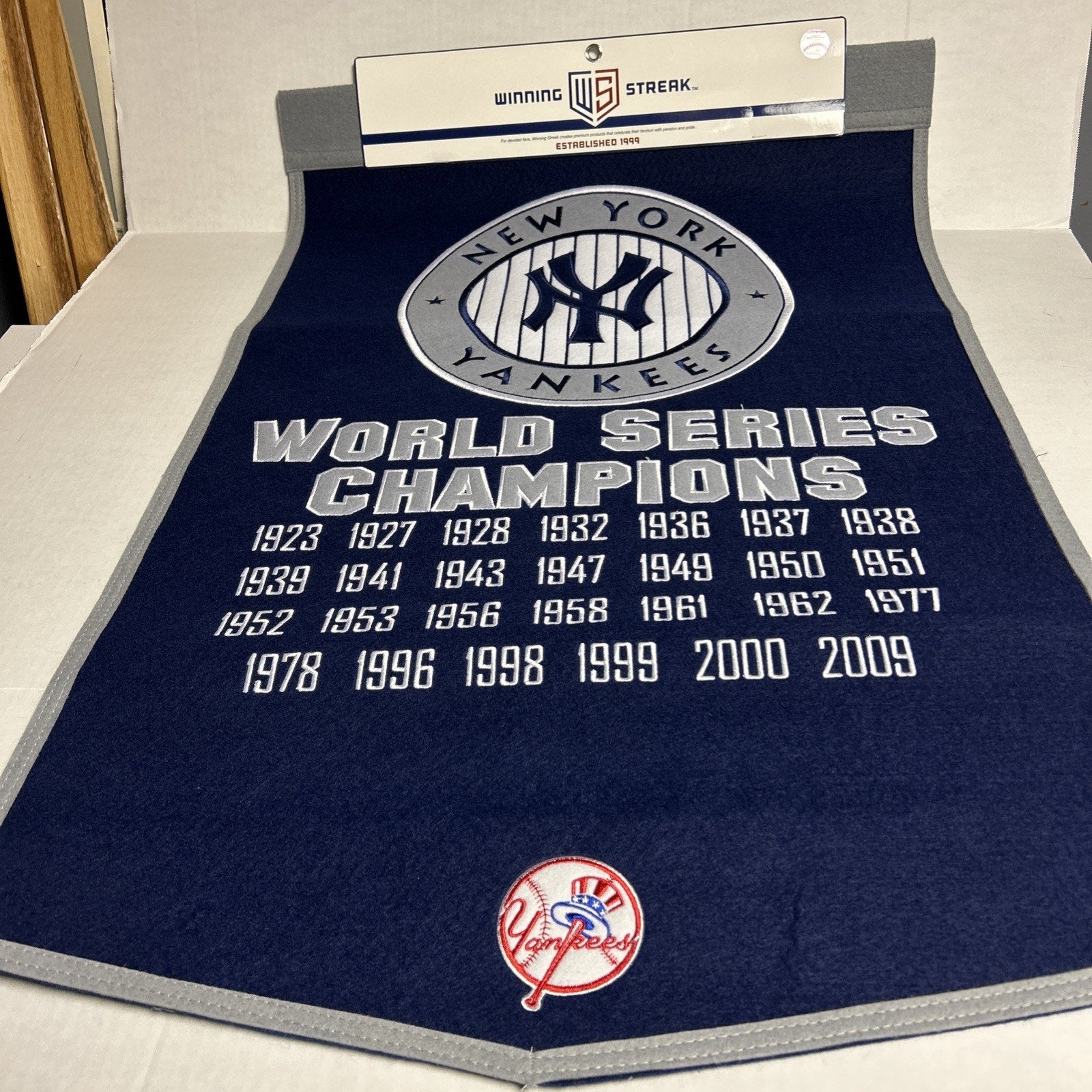 New York Yankees Wool Blend MLB Champions Banner, 24" x 36"