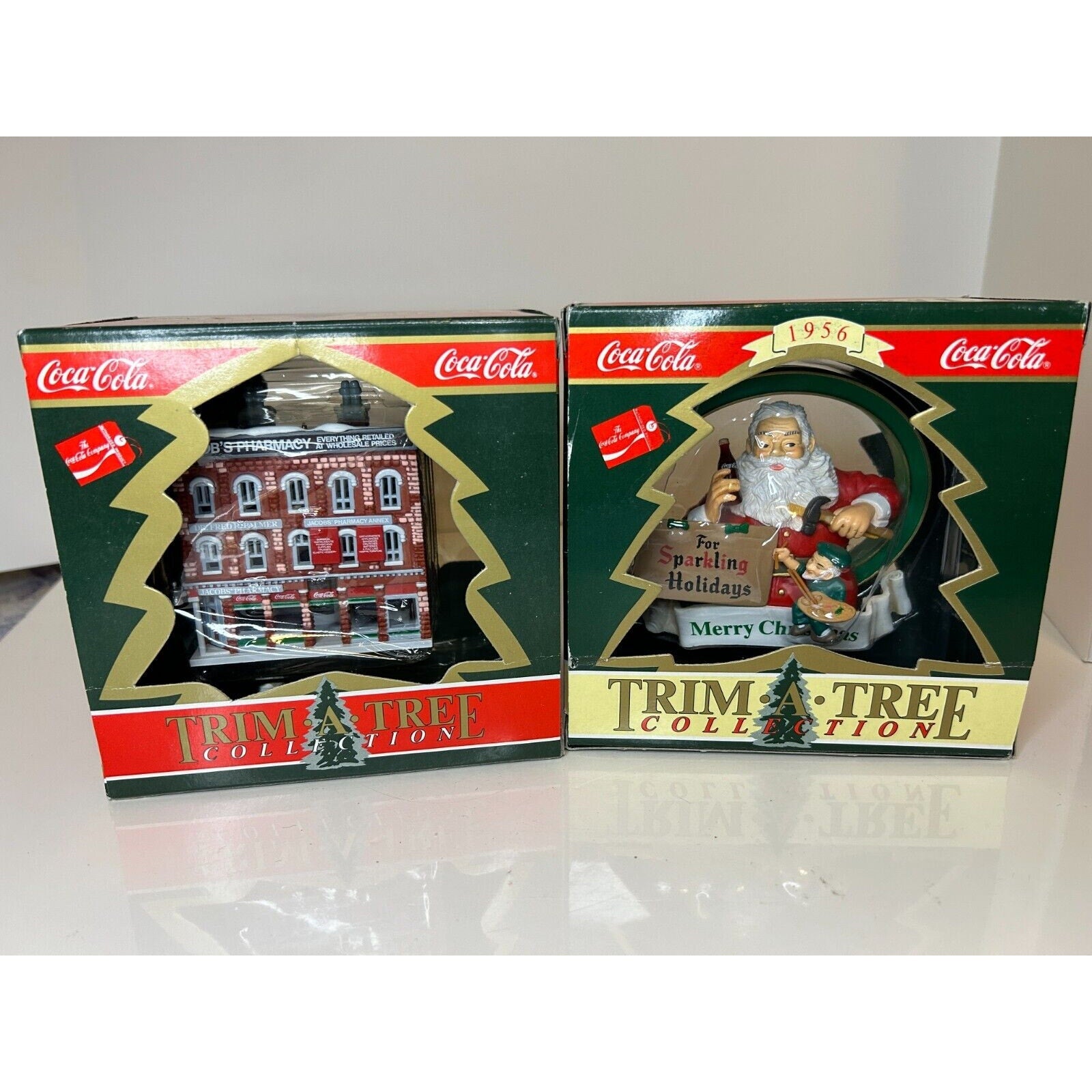 Coca-Cola Trim-A-Tree Collection Ornaments Set of 2 – Vintage 1990s x89
