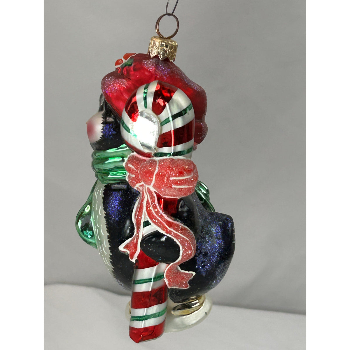 Christopher Radko Peppermint Penny Penguin 1999 99-047-0 Glass Ornament 5"