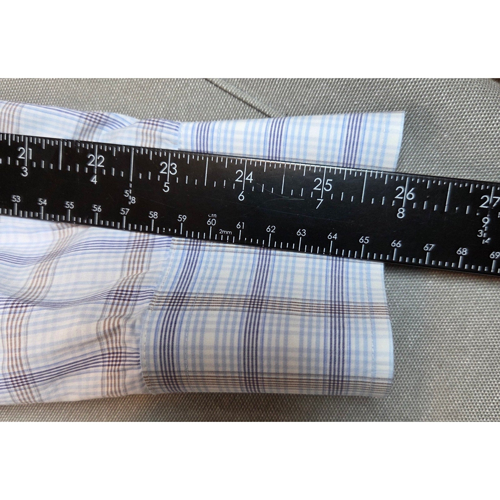 Peter Millar XL Cotton Plaid Button Down Shirt Blue Tan Long Sleeve Casual