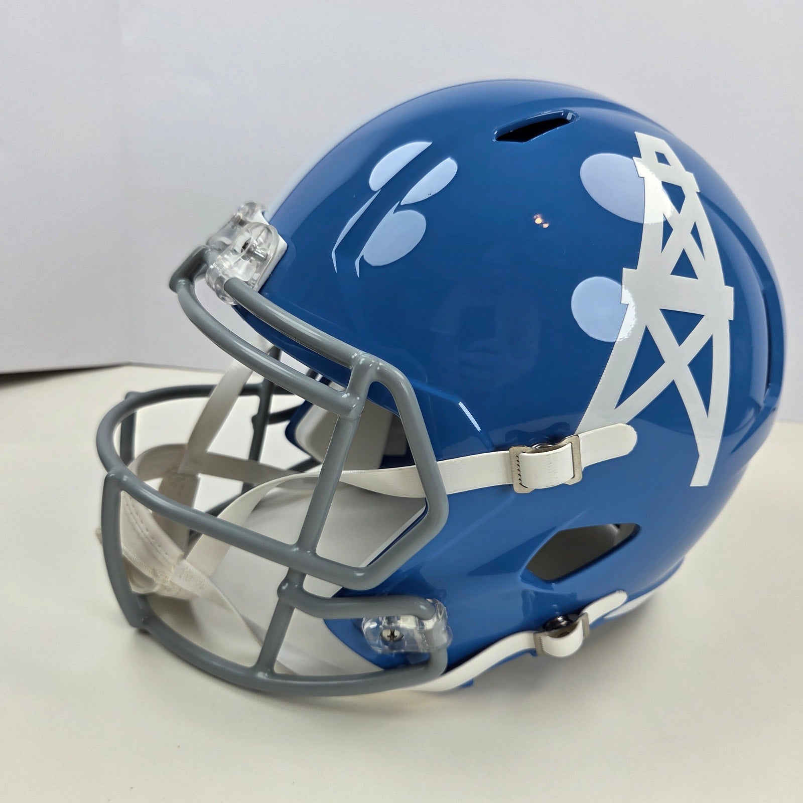 Warren Moon HOF 06 Signed Houston Oilers Riddell Speed Helmet BAS Witness FS