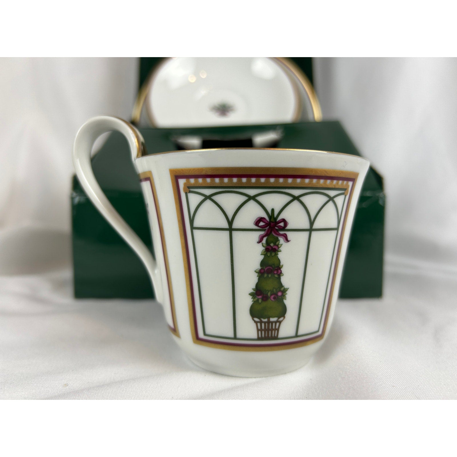 Bing Grondahl 1999 Holiday Cup Saucer Dessert Plate Set Jette Frolich Box