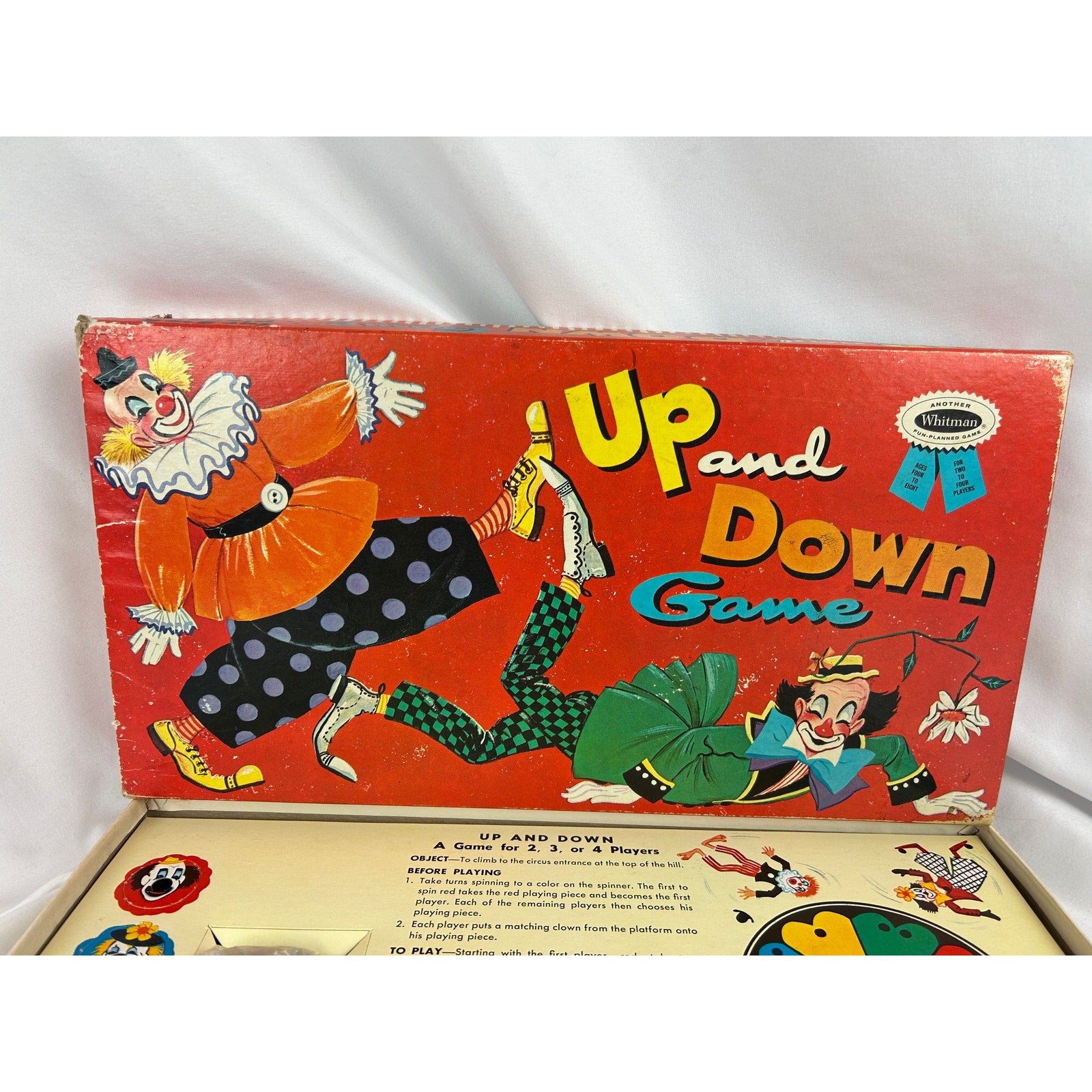 Vintage 1964 Whitman Up and Down Clown Board Game Complete w Box