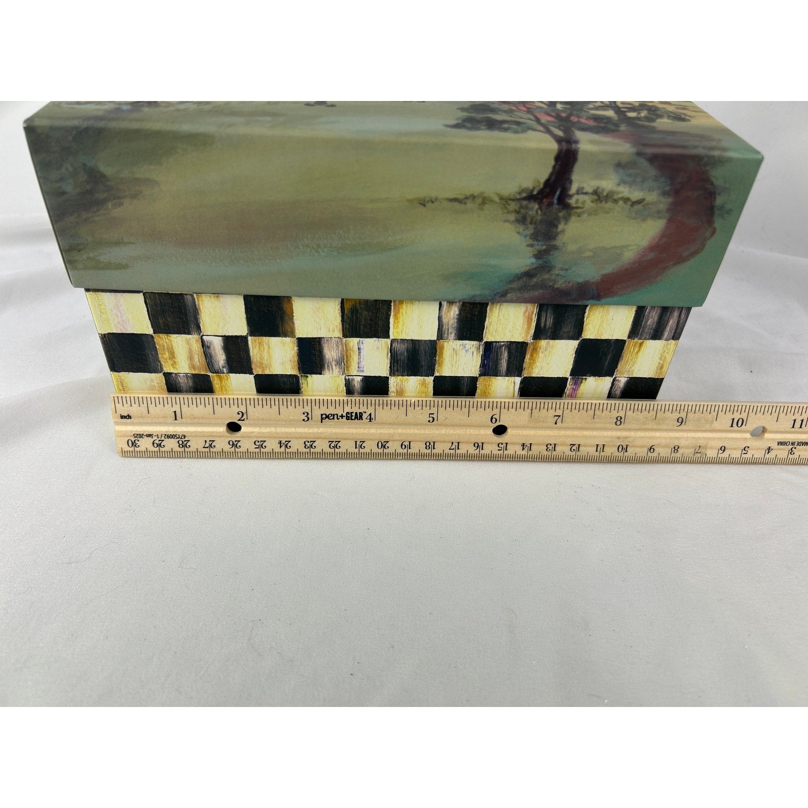 MacKenzie Childs Courtly Check Christmas Tree Ornament Poland Hand Painted