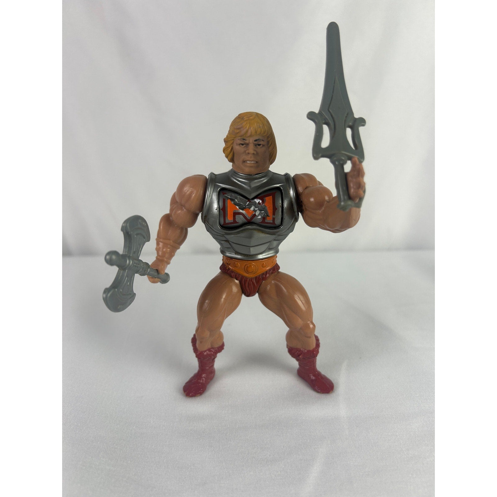 Vintage 1983 MOTU Battle Armor He-Man Complete w Sword Axe Mattel