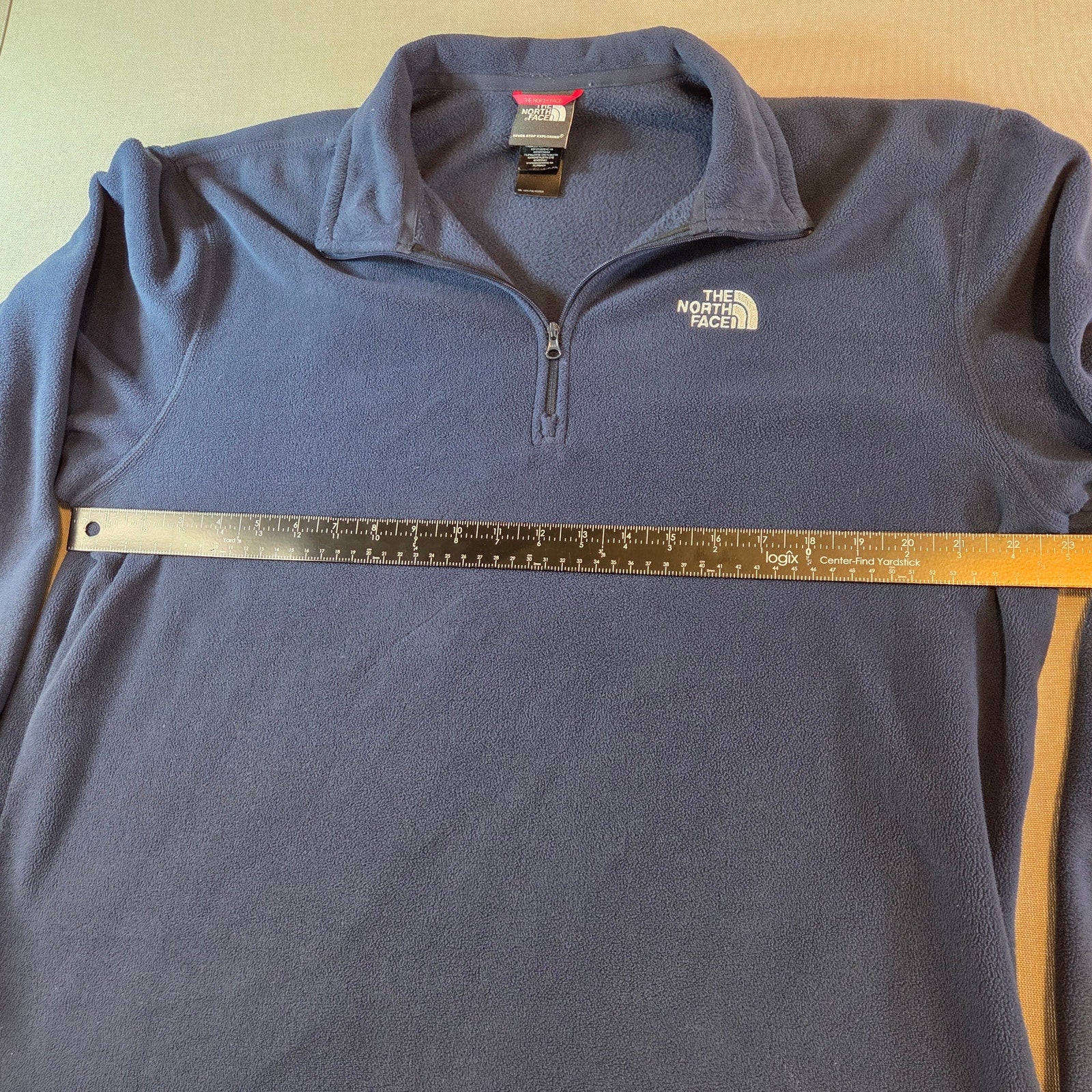The North Face Men’s Navy Blue Quarter Zip Fleece Pullover Jacket Size Large