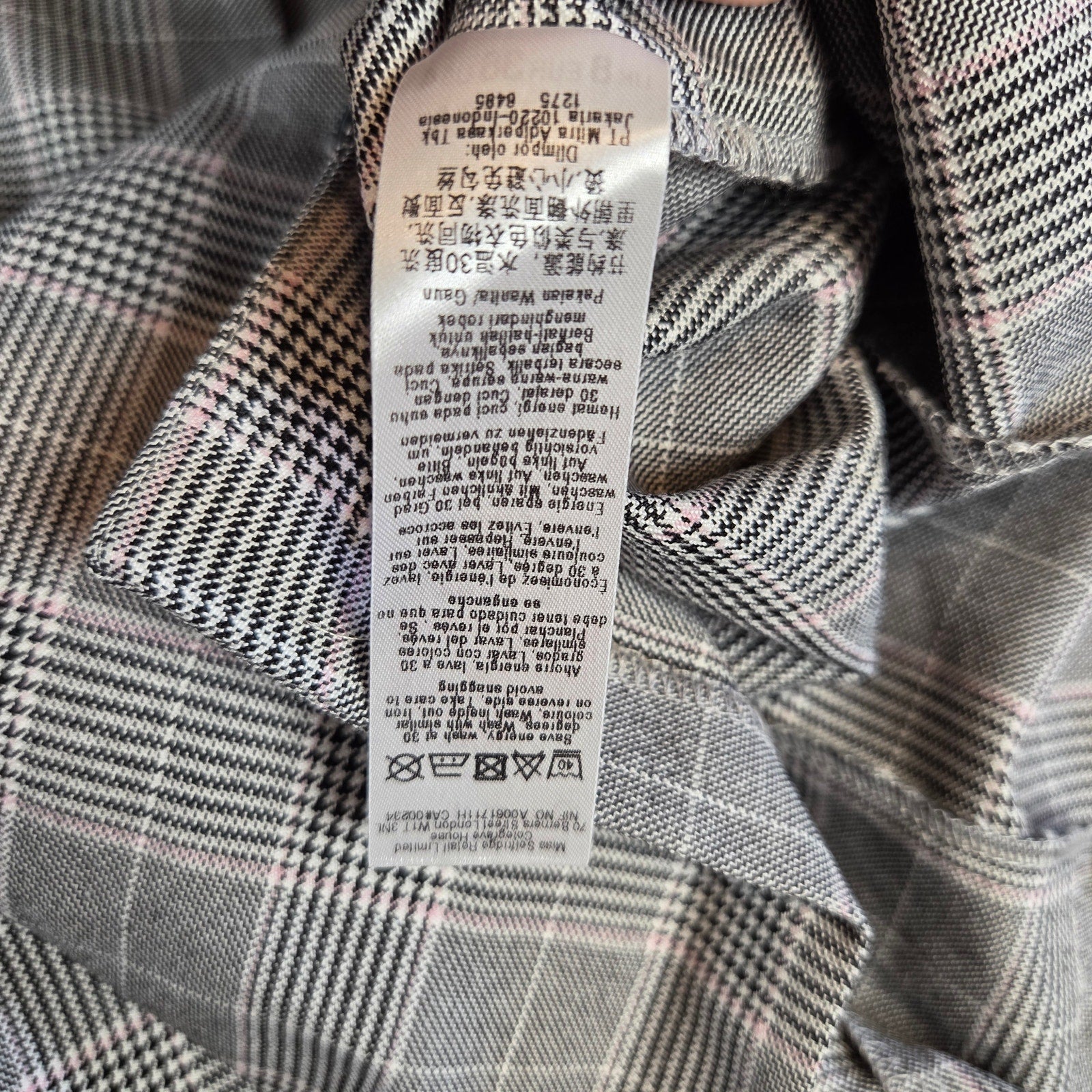 Miss Selfridge Check Plaid Sheath Dress Women’s Size 4 NWT Long Sleeve