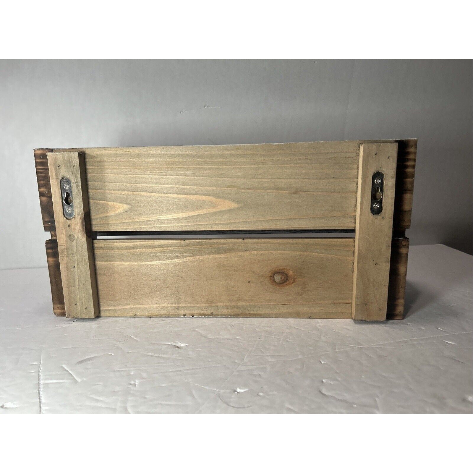 Rustic Gray Wall Mounted Wooden Wine Rack Shelf Holds 4 Bottles 4 Glasses