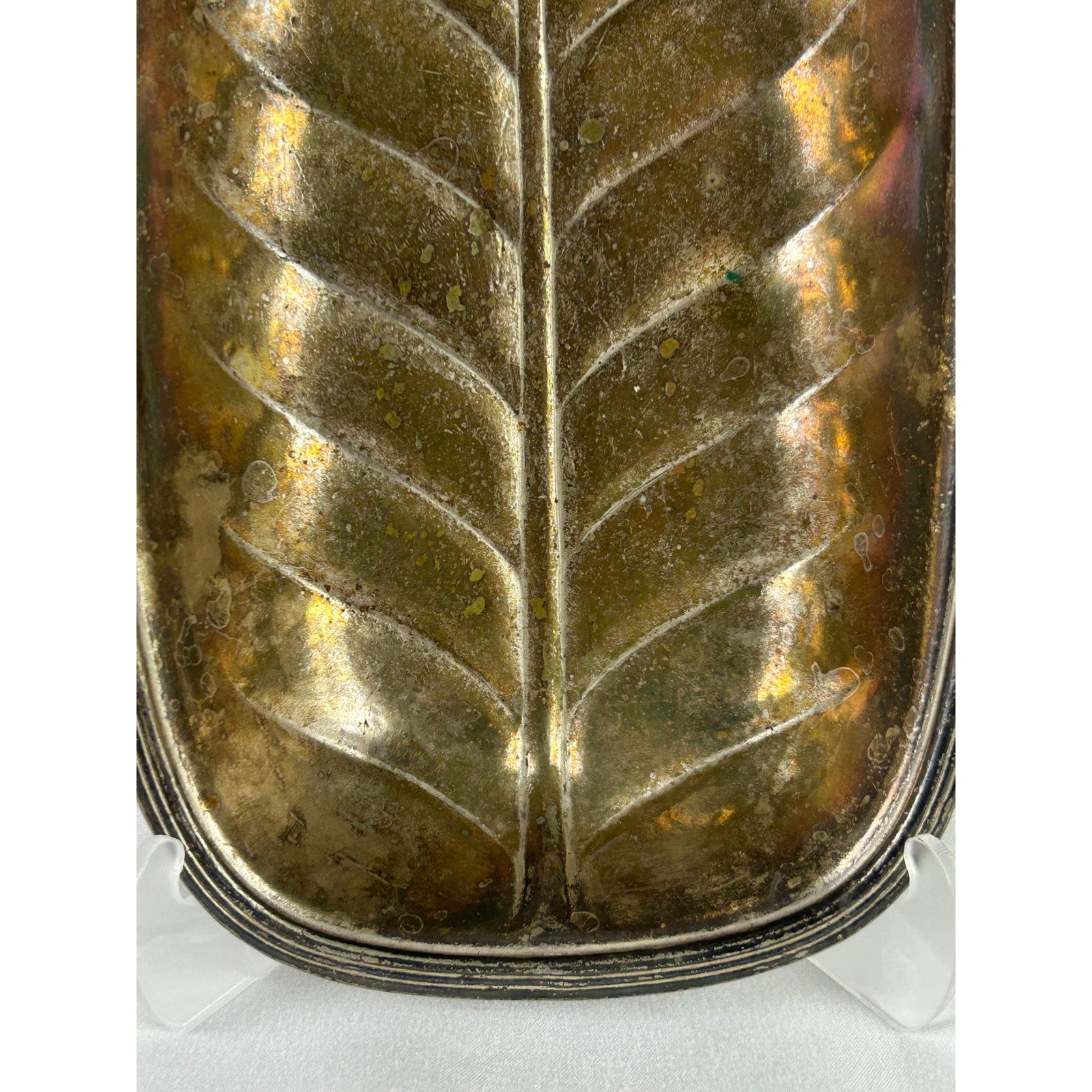Vintage Hilton Hotel Silverplate Leaf Tray International Silver Co