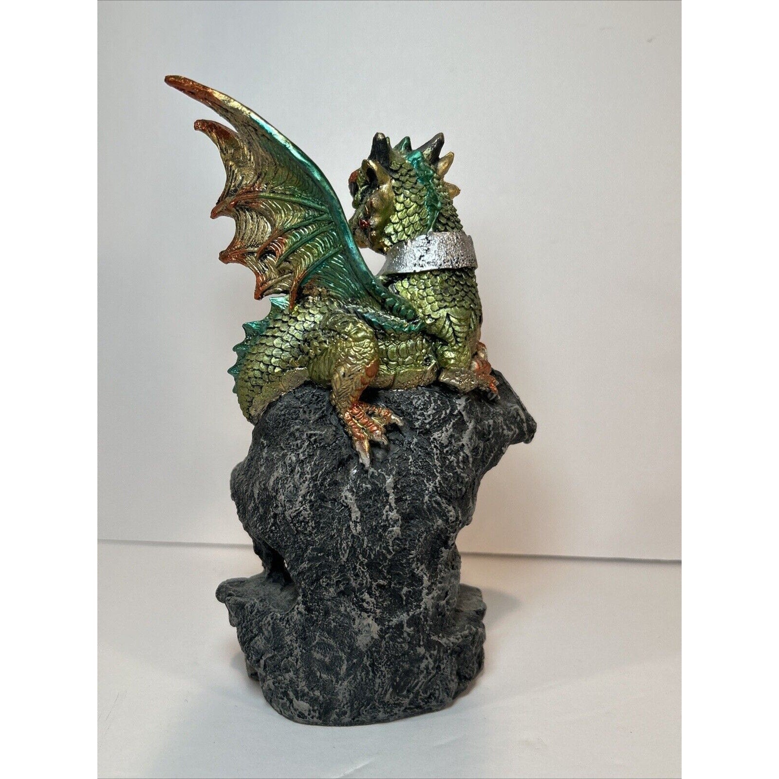 Lot of 3 Resin Dragon Figurines Skull Egg & Chained Fantasy Decor