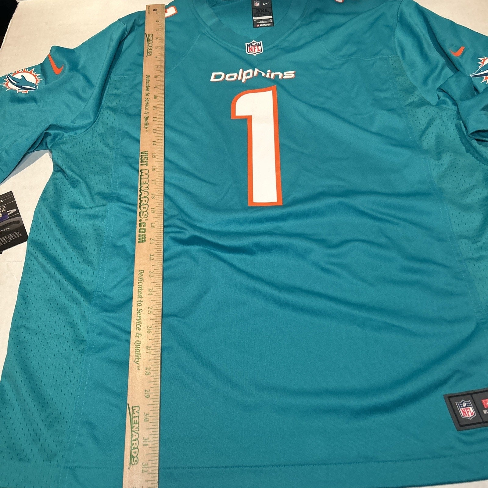 Tua Tagovailoa #1, Miami Dolphins NFL Nike On Field Football Jersey 3XL