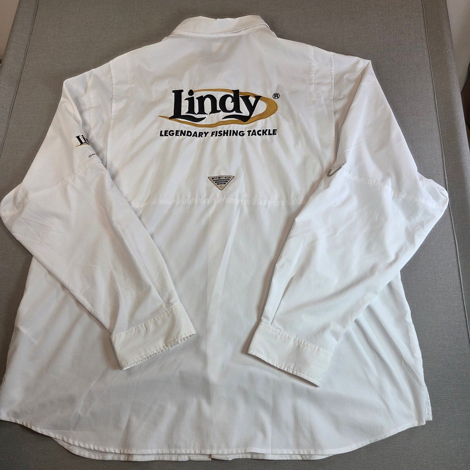 Columbia PFG Lindy Omni-Shade Fishing Shirt XXL White Long Sleeve Vented