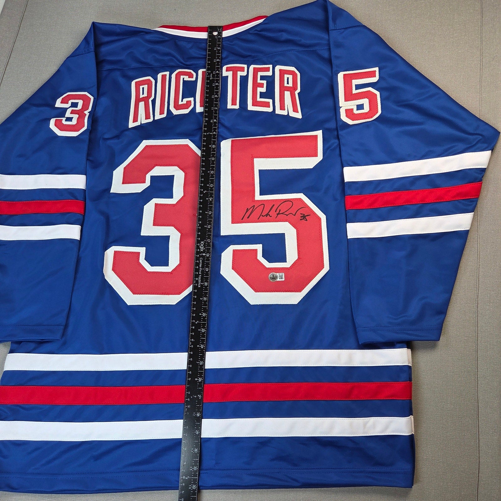 Mike Richter Signed New York Rangers #35 Custom Jersey BAS Witness Auto