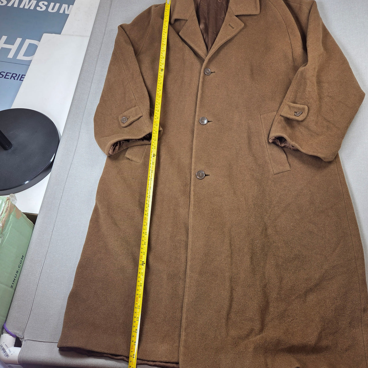 Marzotto for Barneys New York Wool Overcoat Made Italy Mens 42R Brown