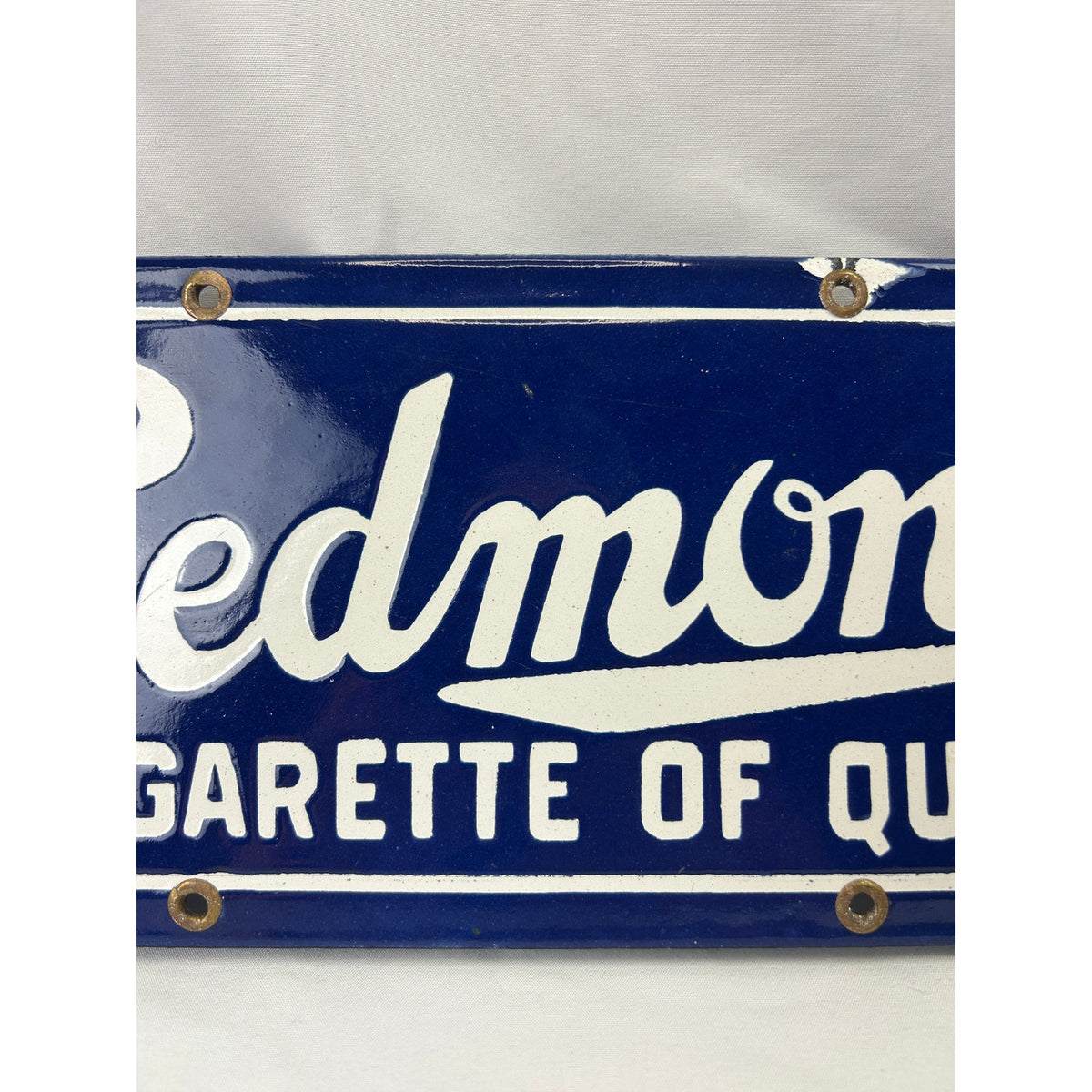 Piedmont Cigarettes Brunswick Billiards Porcelain Advertising Sign 30 Inch