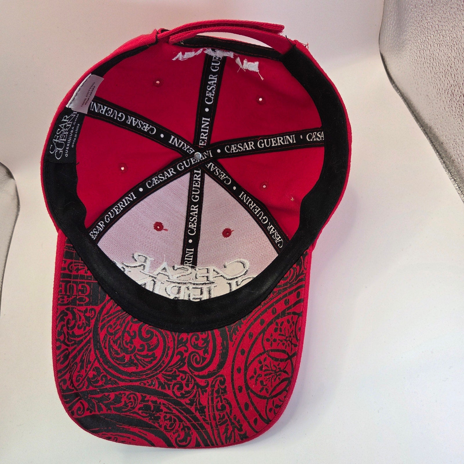 Caesar Guerini Red Baseball Hat Veni Vidi Vici Adjustable Cap Cotton