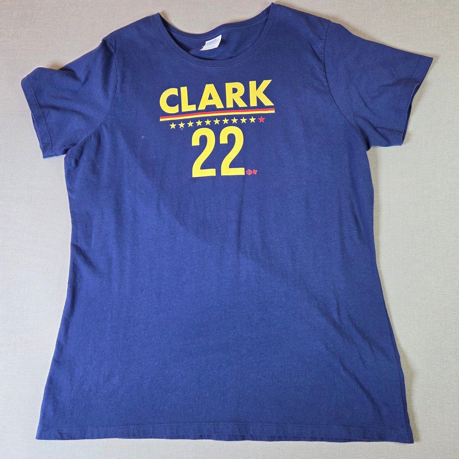 Caitlin Clark #22 Womens Large T Shirt Port & Company Blue Cotton
