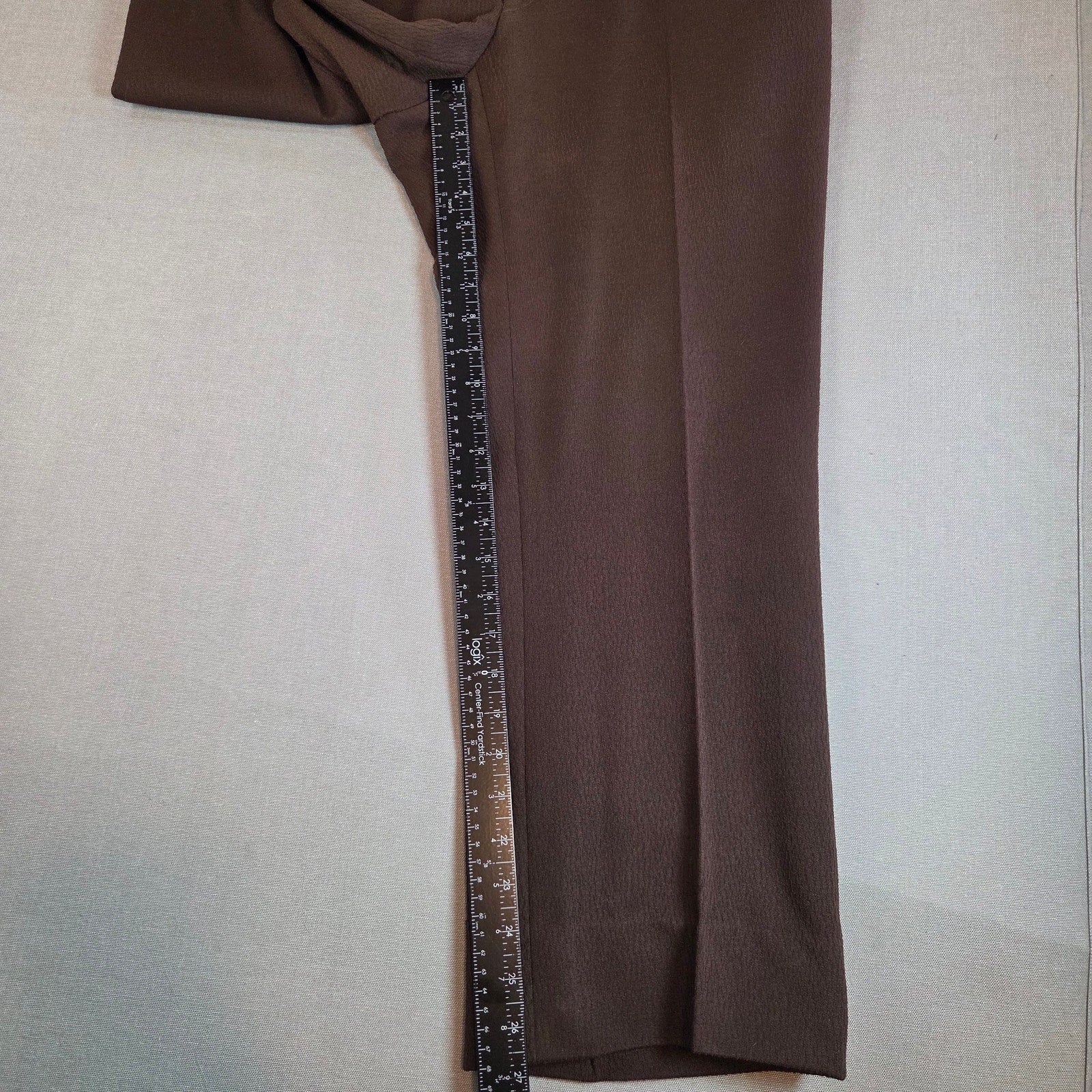 Vintage Handmade Brown Pleated Dress Pants 1970s 37x26.5 Cuffed Hem