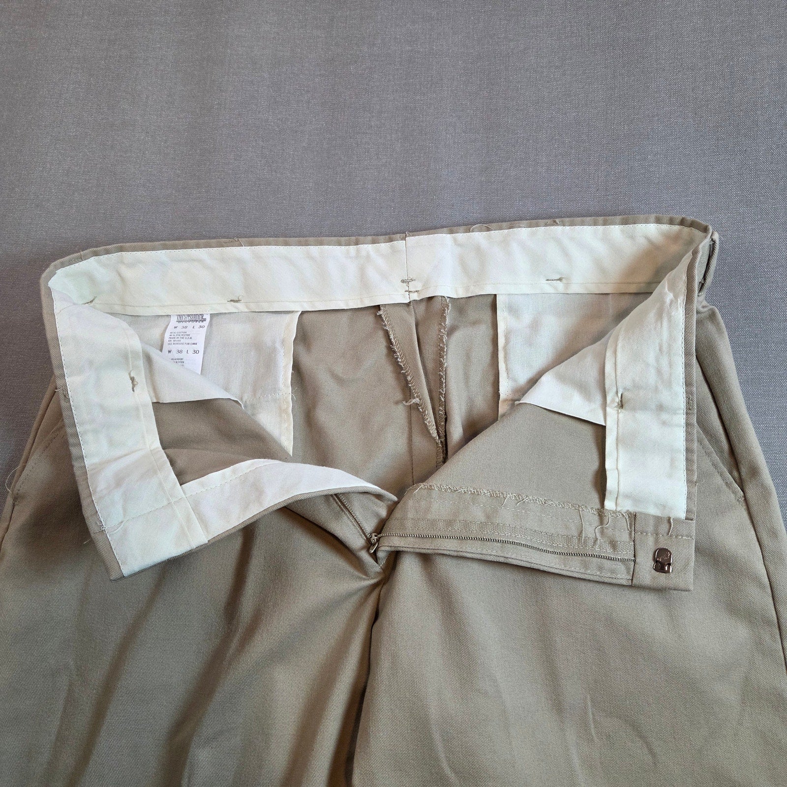 Knightsbridge Menswear Slacks Men’s 37x26 Khaki USA Cotton Blend 38x30