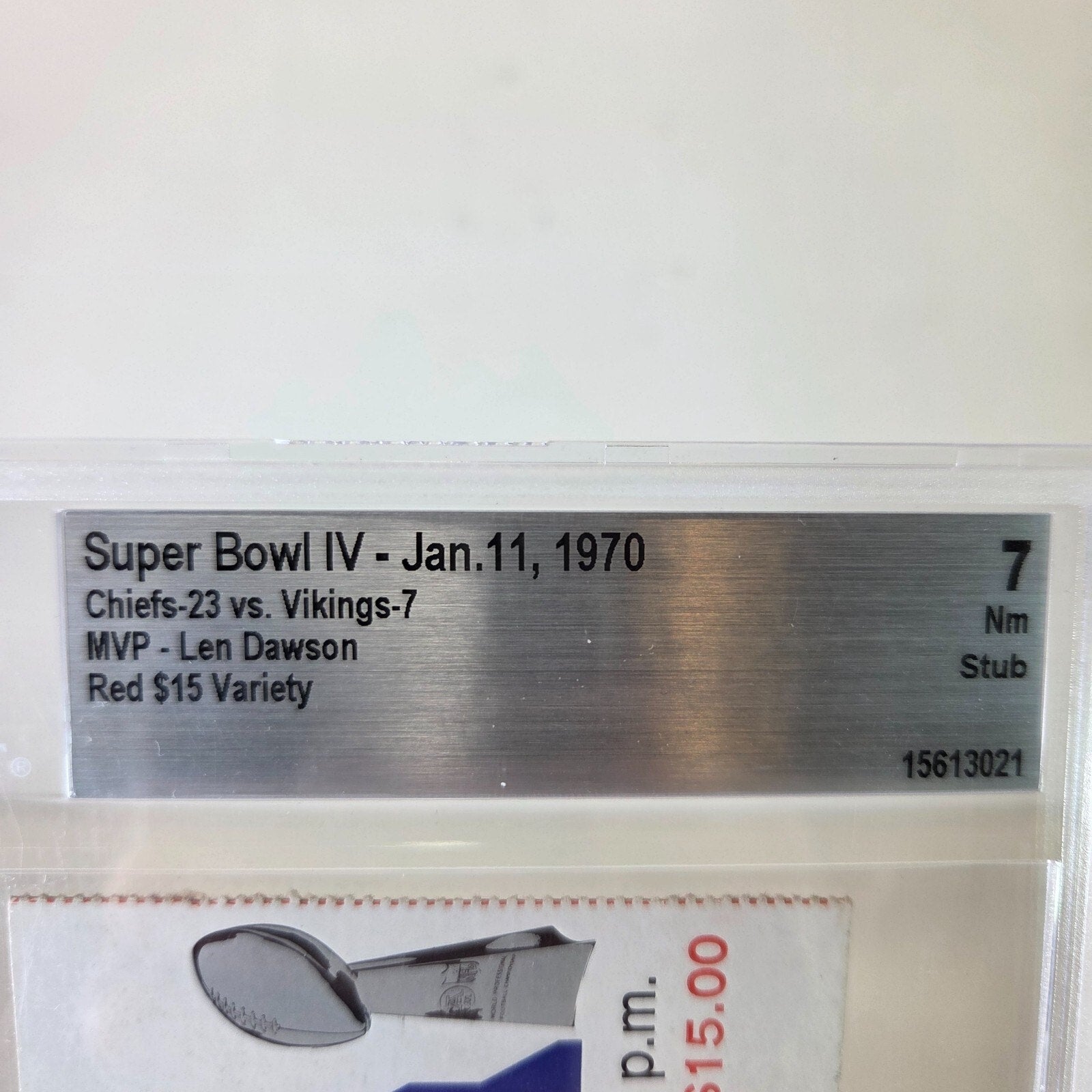 1970 Super Bowl IV Ticket Stub Chiefs vs Vikings Beckett 7 POP 1 Red $15