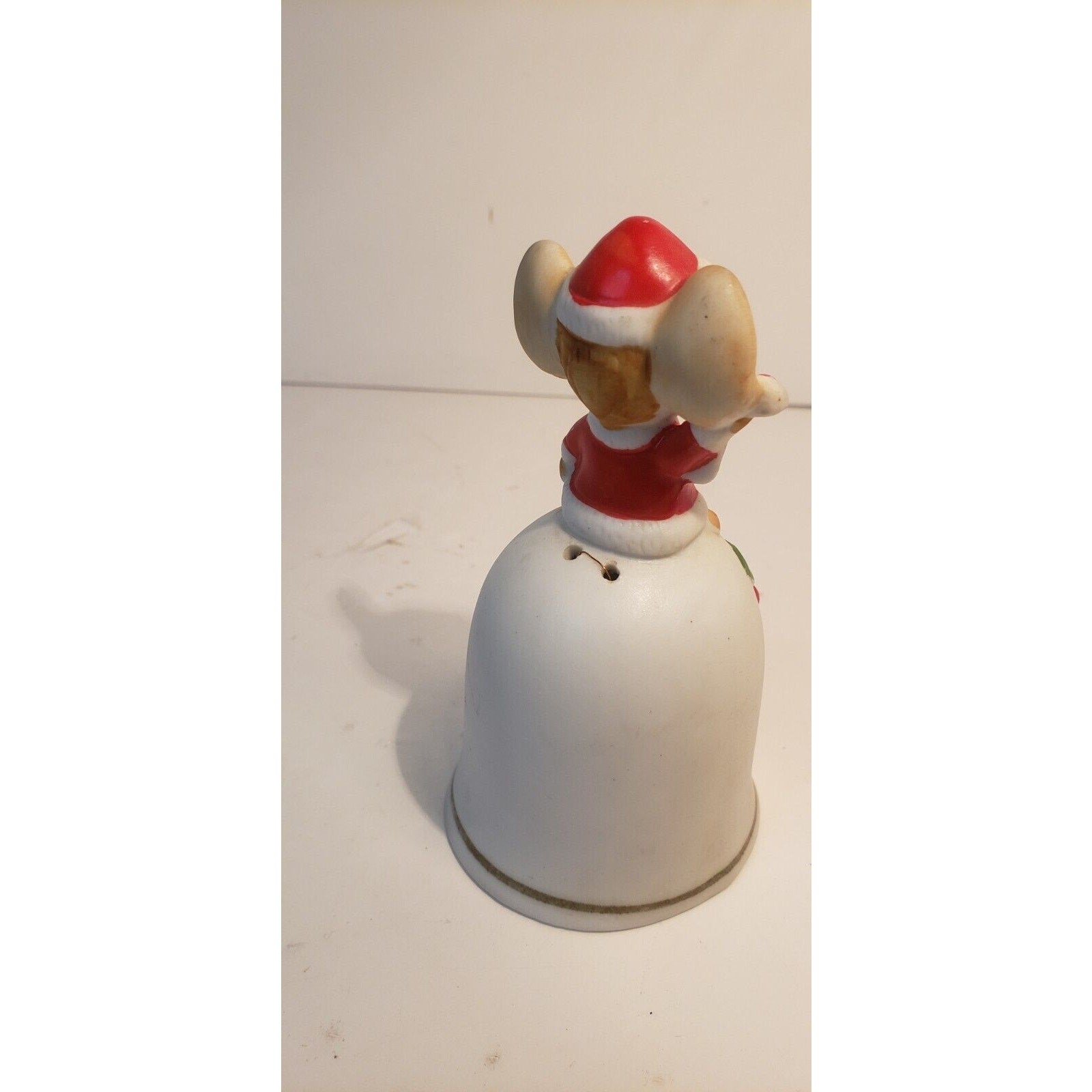 Vintage Christmas Ceramic Bell - mouse holding candy cane