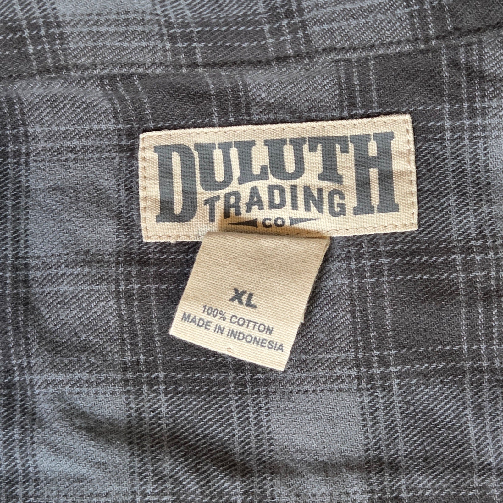 Duluth Trading Co Plaid Flannel Robe XL 100% Cotton Gray Belted