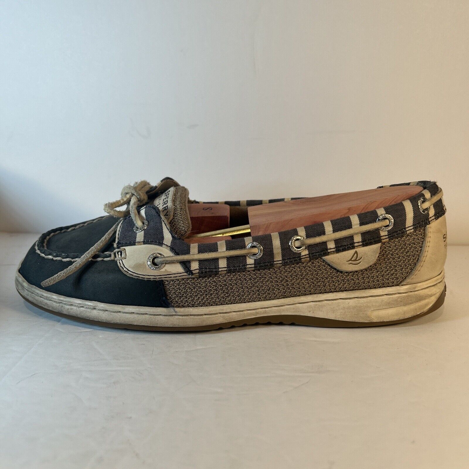 Sperry Top-Sider Angelfish Boat Shoes Gray Breton Stripe Women’s 9.5M